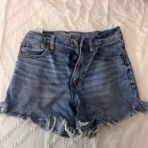 American Eagle Outfitters Women's Frayed Blue Jean Shorts